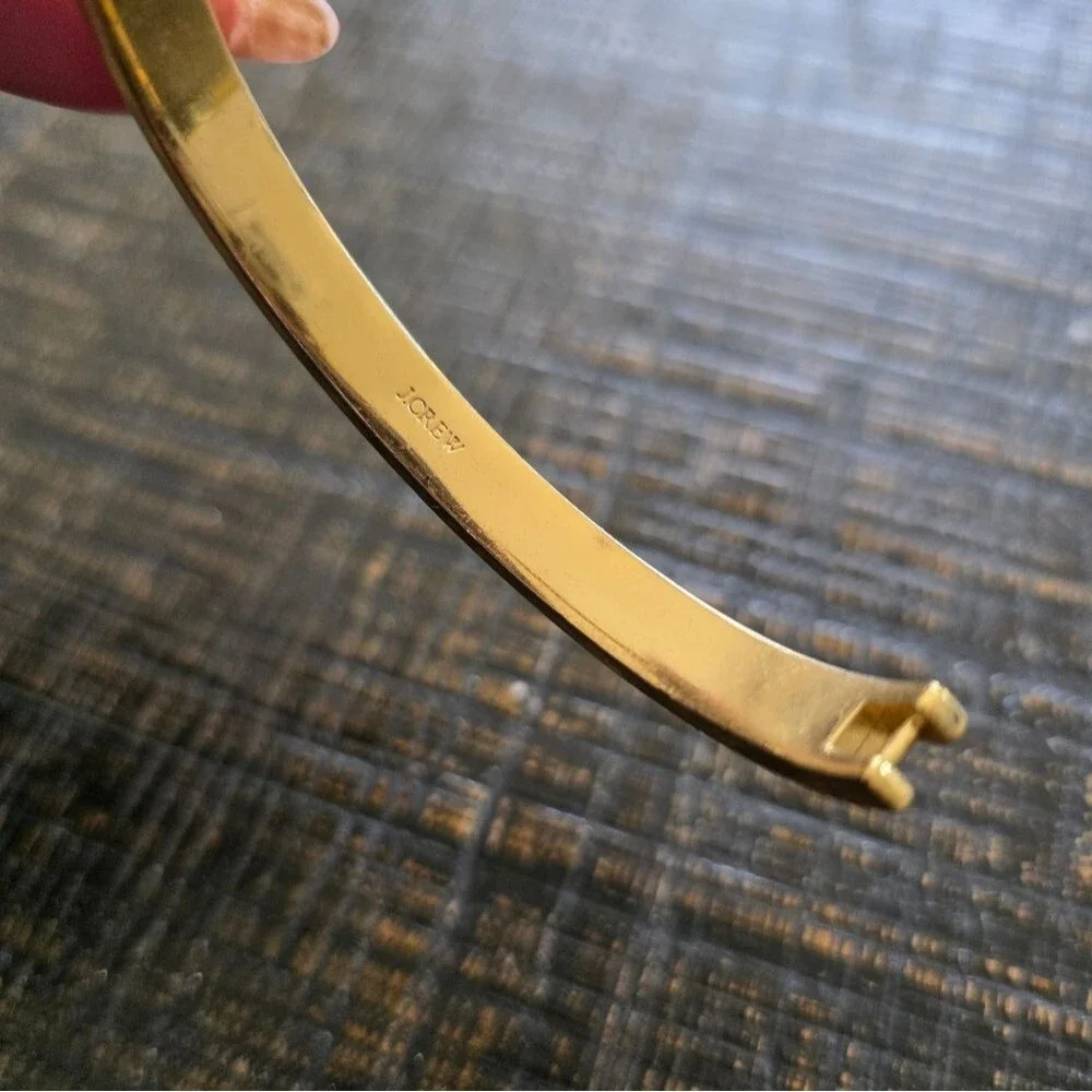 Vintage J. Crew Gold Tone Hinged Bangle Set Of 3